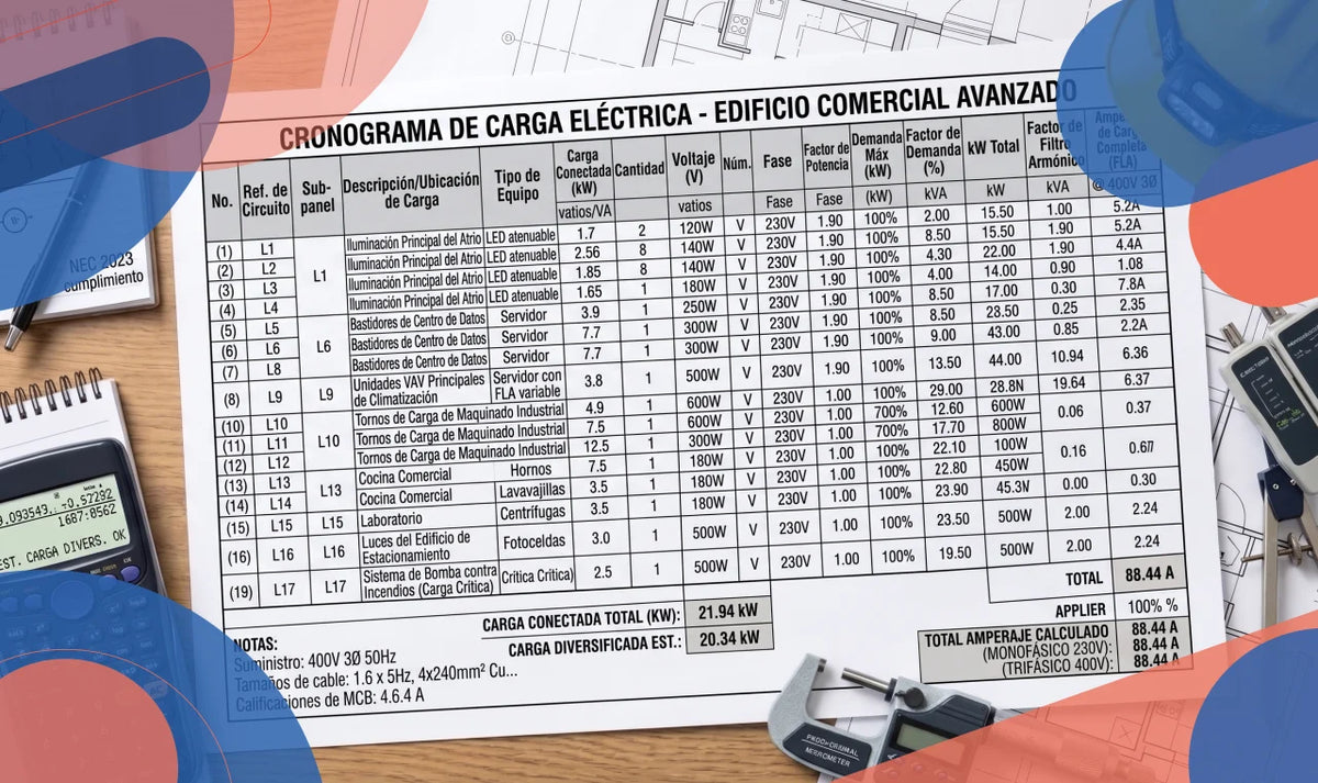 Cómo calcular la carga total de una instalación eléctrica
