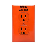 Kit de Contacto Dúplex Leviton, Tierra Aislada (IG), 15A, 125V, con Placa