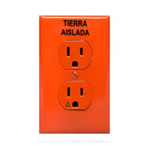 Kit de Contacto Dúplex Leviton, Tierra Aislada (IG), 15A, 125V, con Placa