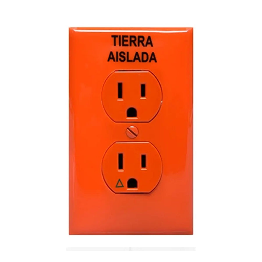 Kit de Contacto Dúplex Leviton, Tierra Aislada (IG), 15A, 125V, con Placa