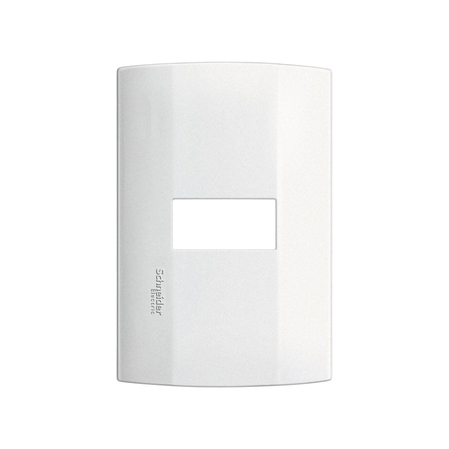 Placa Schneider Electric de 1 Módulo, Línea Duna, Color Blanco