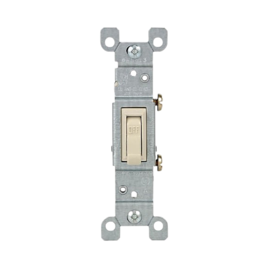 Interruptor de Palanca Leviton, Sencillo, 15A, 120V, Color Marfil