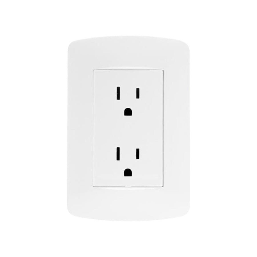Kit Contacto Dúplex Leviton, 15A, 125V, 2P+T, Blanco, con Placa