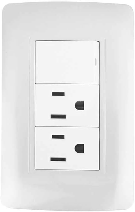 Placa Armada Sanelec Toscana, 1 Apagador y 2 Contactos, Acero Inox, Color Silver