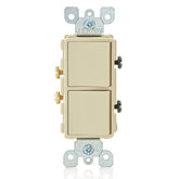 Interruptor Dúplex Leviton Decora, 2 en 1, 15A, 120/277V, Color Marfil