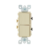 Interruptor Dúplex Leviton Decora, 2 en 1, 15A, 120/277V, Color Marfil