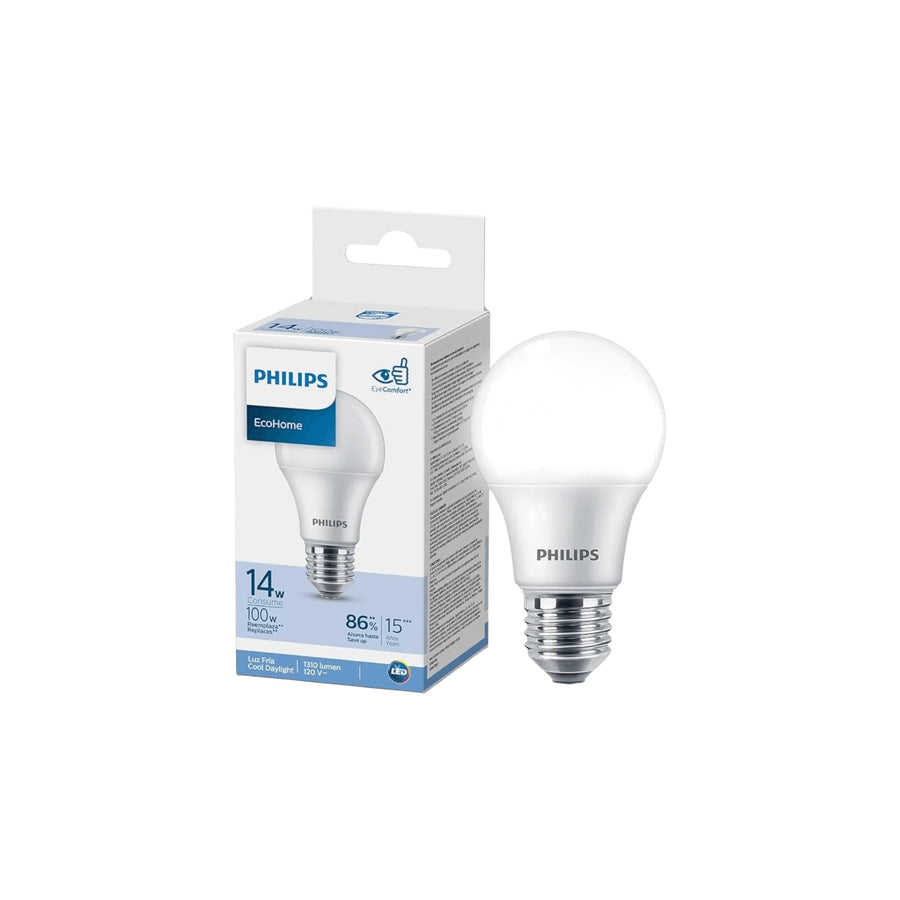 Foco Philips EcoHome LED Bulb, 14W (Equivale a 100W), Luz de Día 6500K, Base E27 - imagen 2