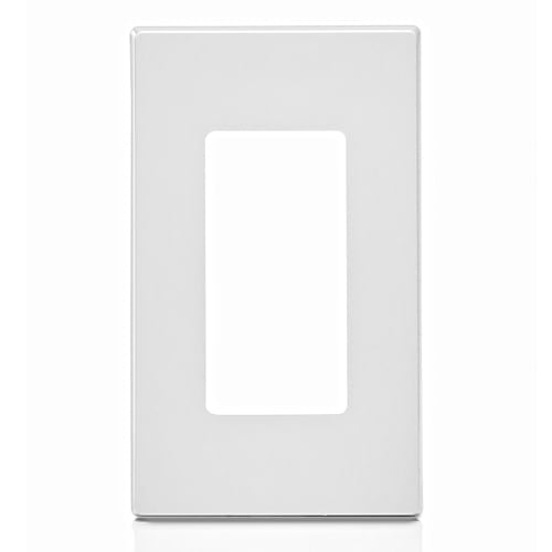 Placa de Nylon Leviton Decora Plus, 1 Unidad, Sin Tornillos, Blanca