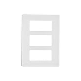Placa de Nylon Leviton Decora Plus, 3 Unidades, Sin Tornillos, Blanca