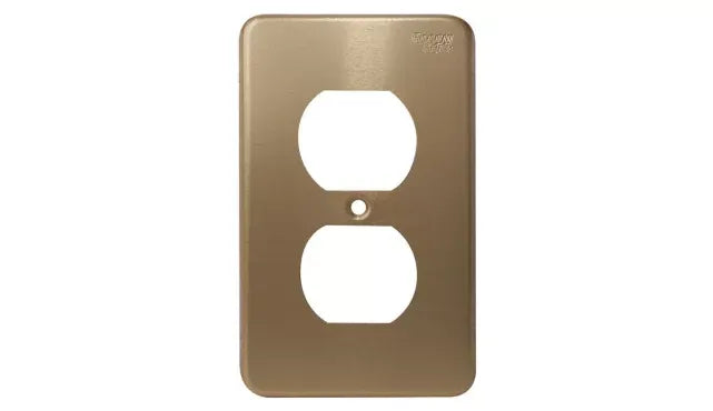 Placa de Aluminio Anodizado Arrow Hart, 1 Unidad, para Contacto Dúplex, Color Oro