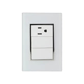 Placa Armada Sanelec Venecia, 2 Apagadores y 1 Contacto Aterrizado, Blanco