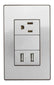 Placa Armada Sanelec Cordoba con 1 Contacto y 2 USB (2.1A) Gris