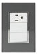 Placa Armada Sanelec Venecia, 1 Apagador de Escalera y 1 Contacto, Color Humo