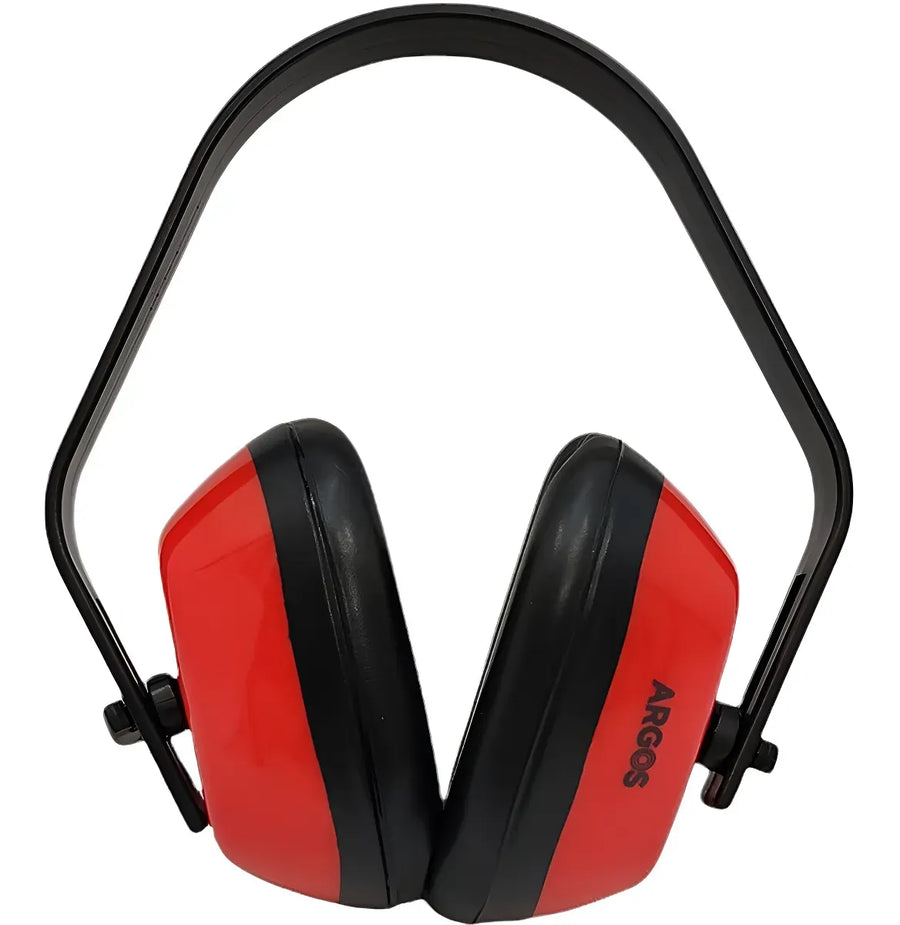 Protector de Ruido Argos Tipo Orejera, Diadema Ajustable, Rojo