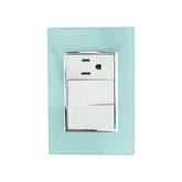 Placa Armada Sanelec Venecia Aqua, 2 Apagadores y 1 Contacto, Uso Exterior, IP54