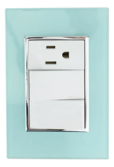 Placa Armada Sanelec Venecia Aqua, 2 Apagadores y 1 Contacto, Uso Exterior, IP54