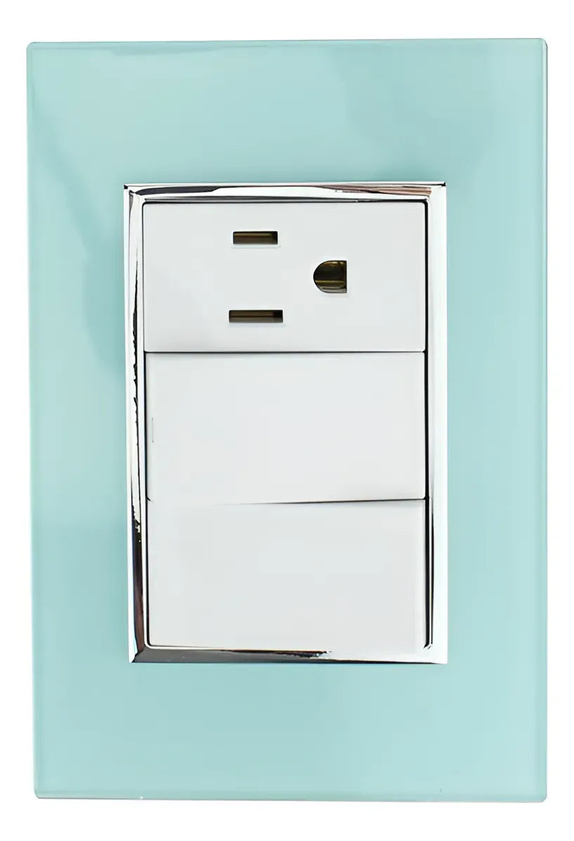 Placa Armada Sanelec Venecia Aqua, 2 Apagadores y 1 Contacto, Uso Exterior, IP54