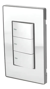 Placa Armada Sanelec Cordoba con 3 Apagadores, Acero Inoxidable - imagen 2