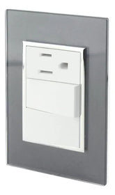 Placa Armada Sanelec Venecia, 2 Apagadores y 1 Contacto, Color Humo - imagen 2