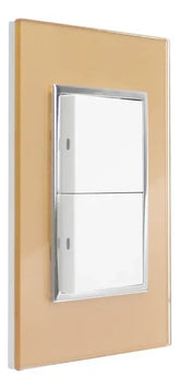 Placa Armada Sanelec Venecia, 1 Apagador Sencillo y 1 de Escalera, Color Champagne - imagen 2