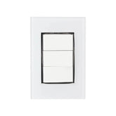 Placa Armada Sanelec Venecia con 3 Apagadores Sencillos, 10A, Blanco