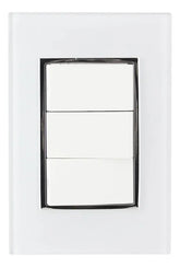 Placa Armada Sanelec Venecia con 3 Apagadores Sencillos, 10A, Blanco