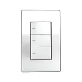 Placa Armada Sanelec Cordoba con 3 Apagadores, Acero Inoxidable