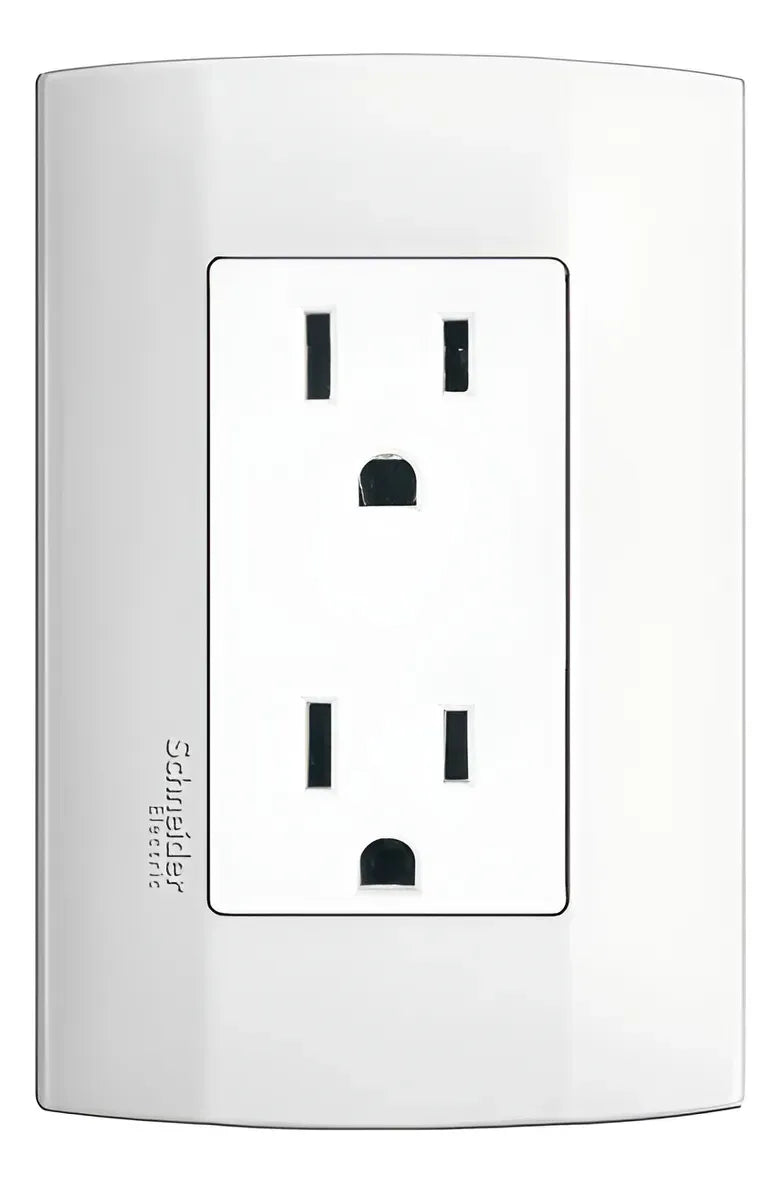 Contacto Dúplex Schneider Electric Duna, 15A, 127V, 2 Polos + Tierra, Blanco