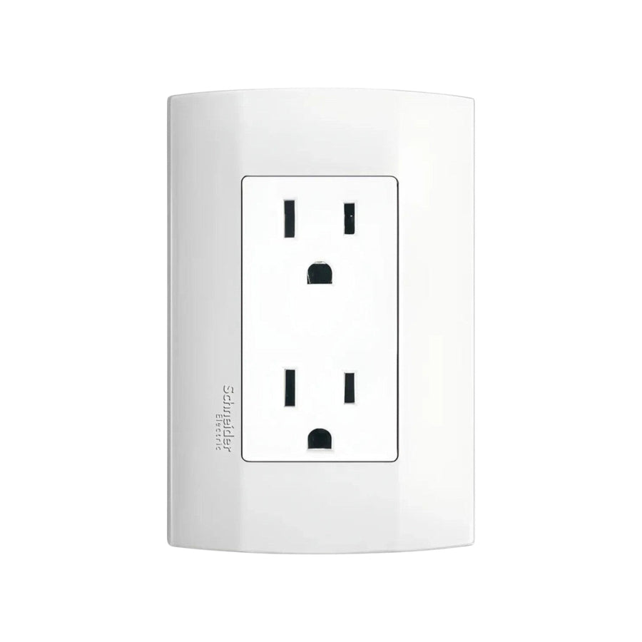 Contacto Dúplex Schneider Electric Duna, 15A, 127V, 2 Polos + Tierra, Blanco