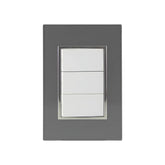 Placa Armada Sanelec Venecia con 3 Apagadores Sencillos, Color Humo