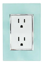 Placa Armada Sanelec Venecia con 2 Contactos, Color Aqua