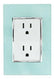 Placa Armada Sanelec Venecia con 2 Contactos, Color Aqua