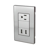 Placa Armada Sanelec Cordoba con 1 Contacto y 2 USB (2.1A) Gris - imagen 2