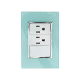 Placa Armada Sanelec Venecia Aqua, 1 Apagador y 2 Contactos, Uso Exterior, IP54