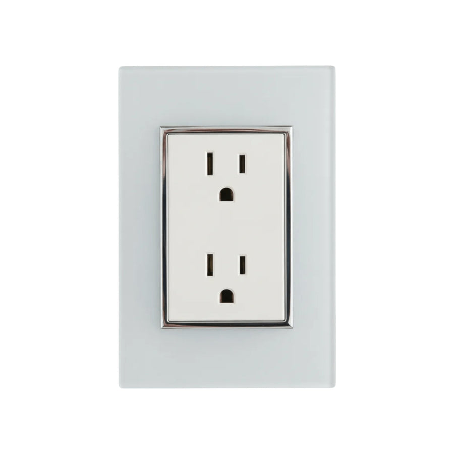 Placa Sanelec Línea Venecia Blanco con Contacto Doble Aterrizado 127V | SE344748