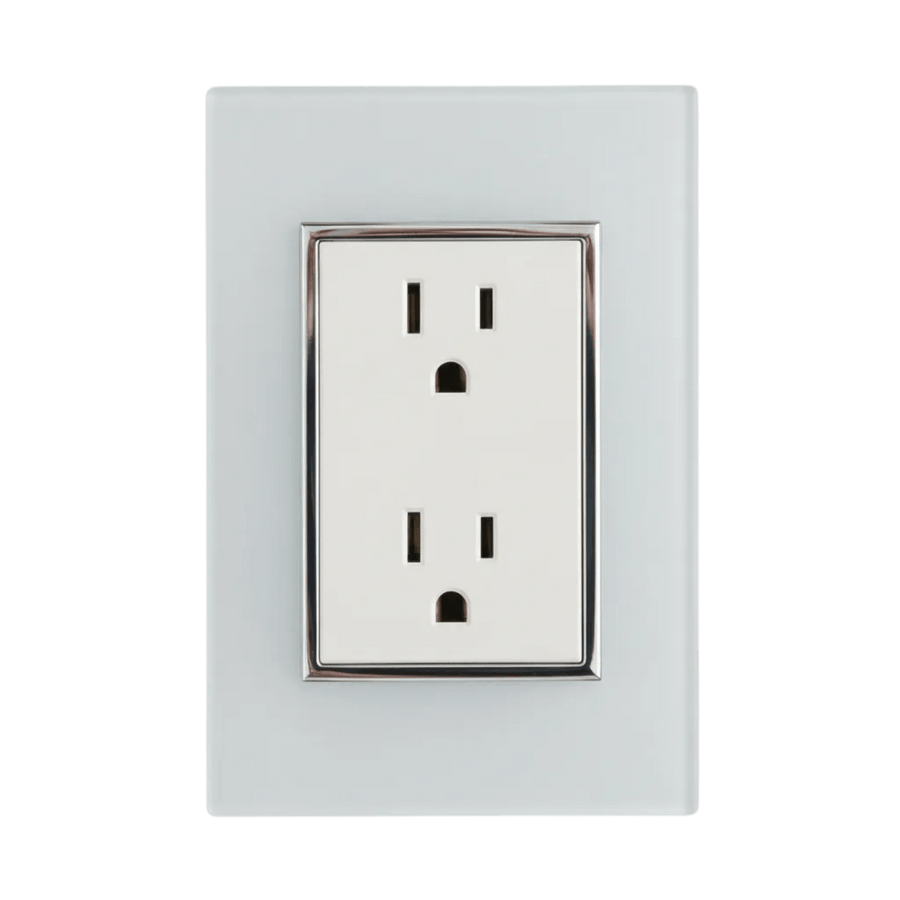 Placa Sanelec Línea Venecia Blanco con Contacto Doble Aterrizado 127V | SE344748