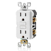 Contacto Dúplex GFCI Leviton Smartlock, 15A, 125V, Blanco (con Placa) - imagen 3