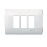 Placa Schneider Electric de 3 Módulos, Línea Duna, Color Blanco