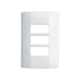 Placa Schneider Electric de 3 Módulos, Línea Duna, Color Blanco