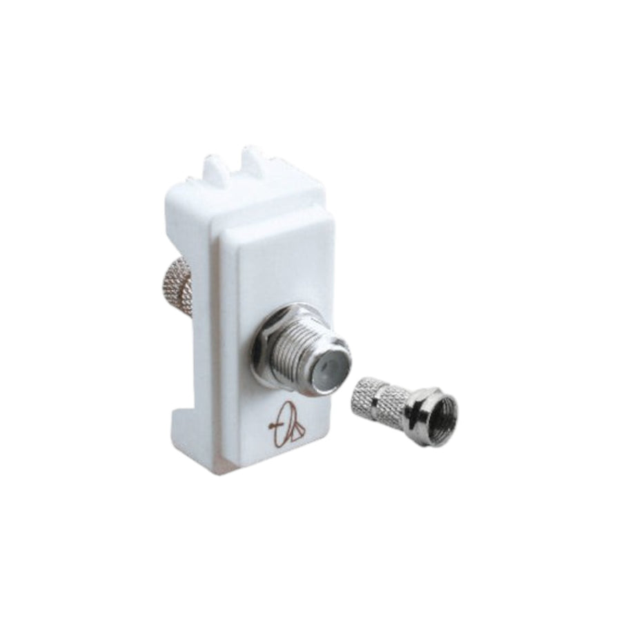 Toma Coaxial para TV Schneider Electric Duna, 75 Ohms, 1 Módulo, Blanco