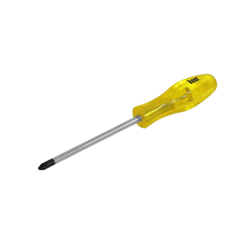 Desarmador de Cruz (Phillips) Punta de 1/4 Pulgada, Barra de 4', Mango de Acetato