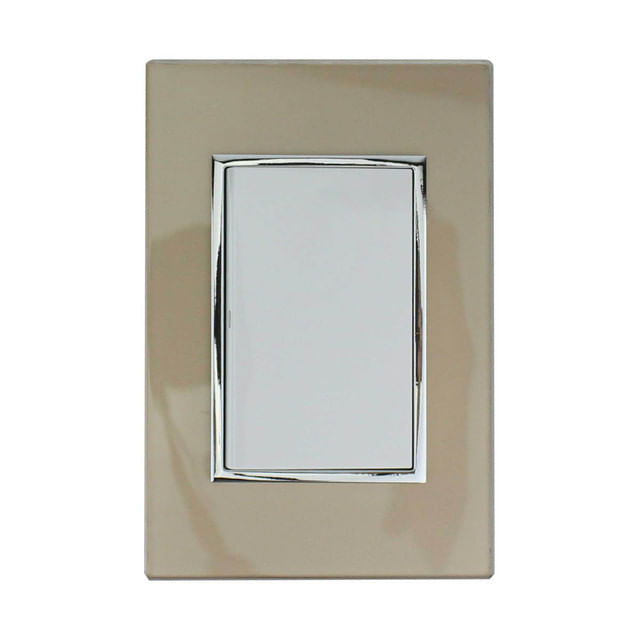 Placa Armada Sanelec Venecia con 1 Apagador Sencillo, 10A, Color Champagne/Café