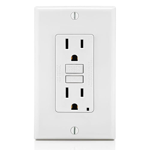Contacto Dúplex GFCI Leviton Smartlock, 15A, 125V, Blanco (con Placa)
