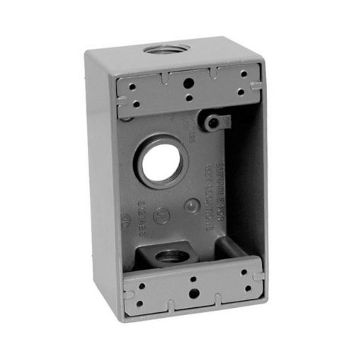 Caja Rectangular de Aluminio Crouse Hinds 1 Gang 3 Salidas 3/4 pulg