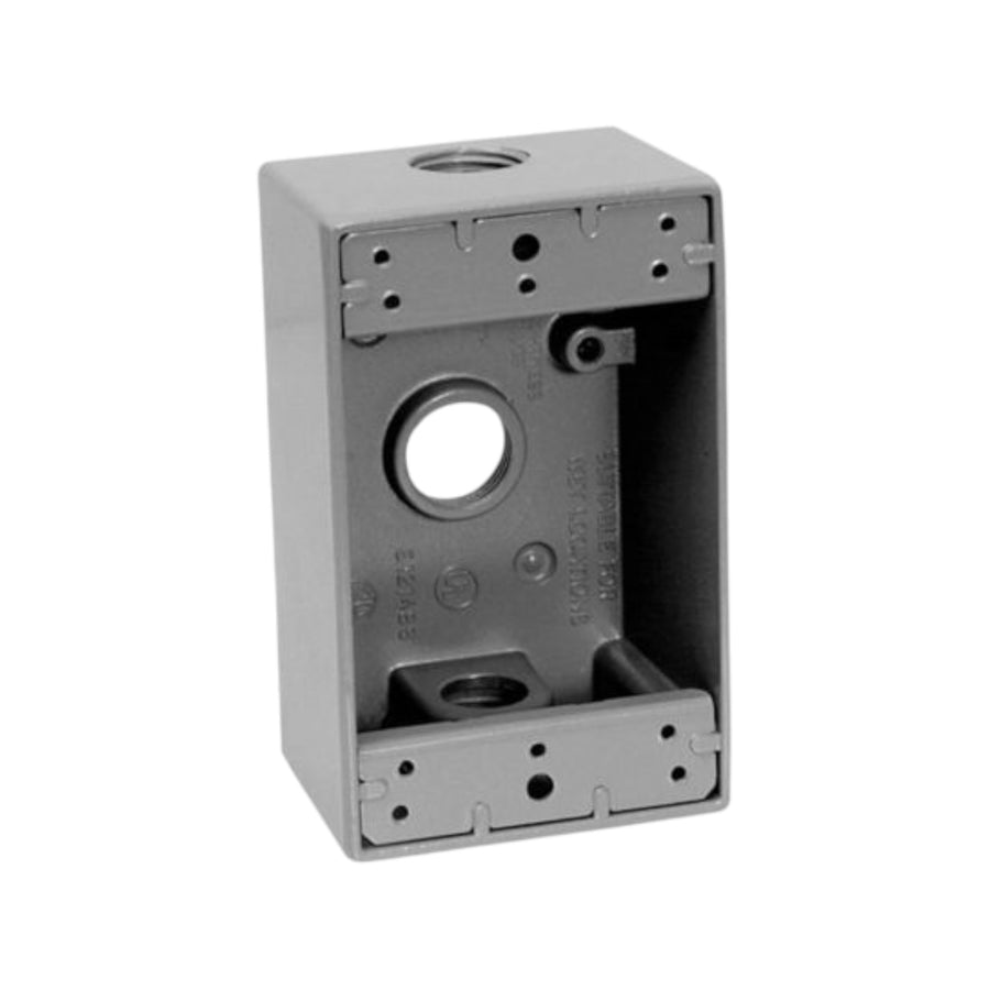 Caja Rectangular de Aluminio Crouse Hinds 1 Gang 3 Salidas 3/4 pulg