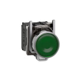Pulsador Iluminado Metálico Schneider Harmony XB4, Verde, 120V, Protegido