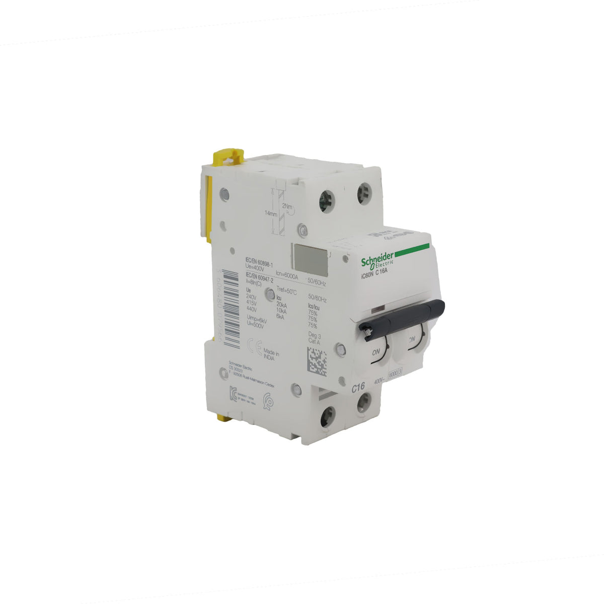 Interruptor Termomagnético Schneider Electric Ic60N 2 Polos 16 A Curva C A9F74216 - imagen 3