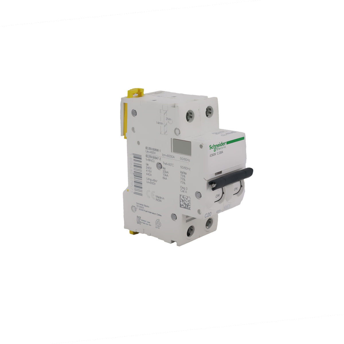 Interruptor Termomagnético Schneider Acti 9 iC60N 2P 20A Curva C - imagen 3