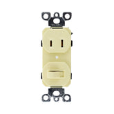 Apagador con Contacto Argos, 15A 125V, Polarizado, Línea Italiana Color Marfil
