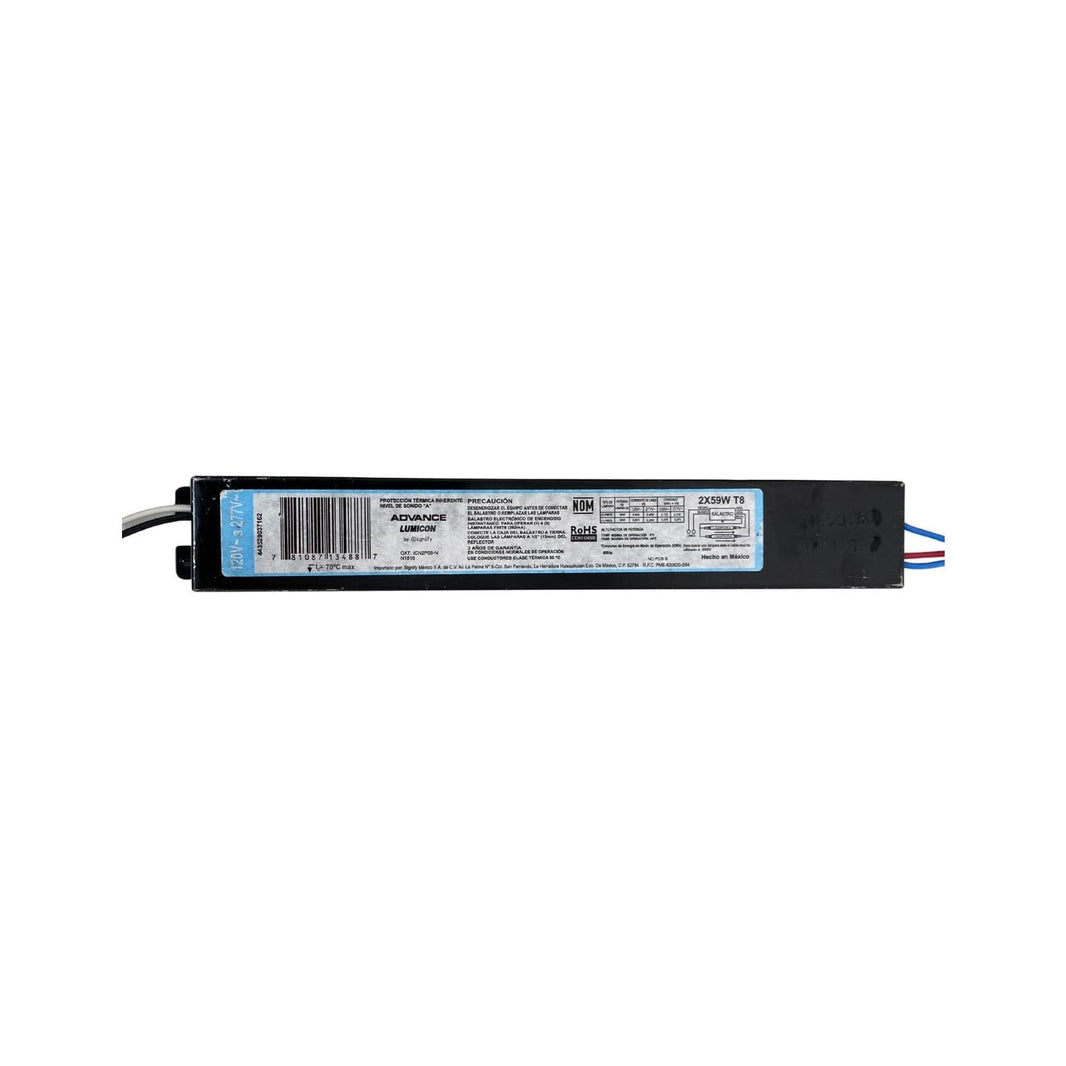 Balastro Electrónico Philips 2x59W T8 Encendido Instantáneo 127V